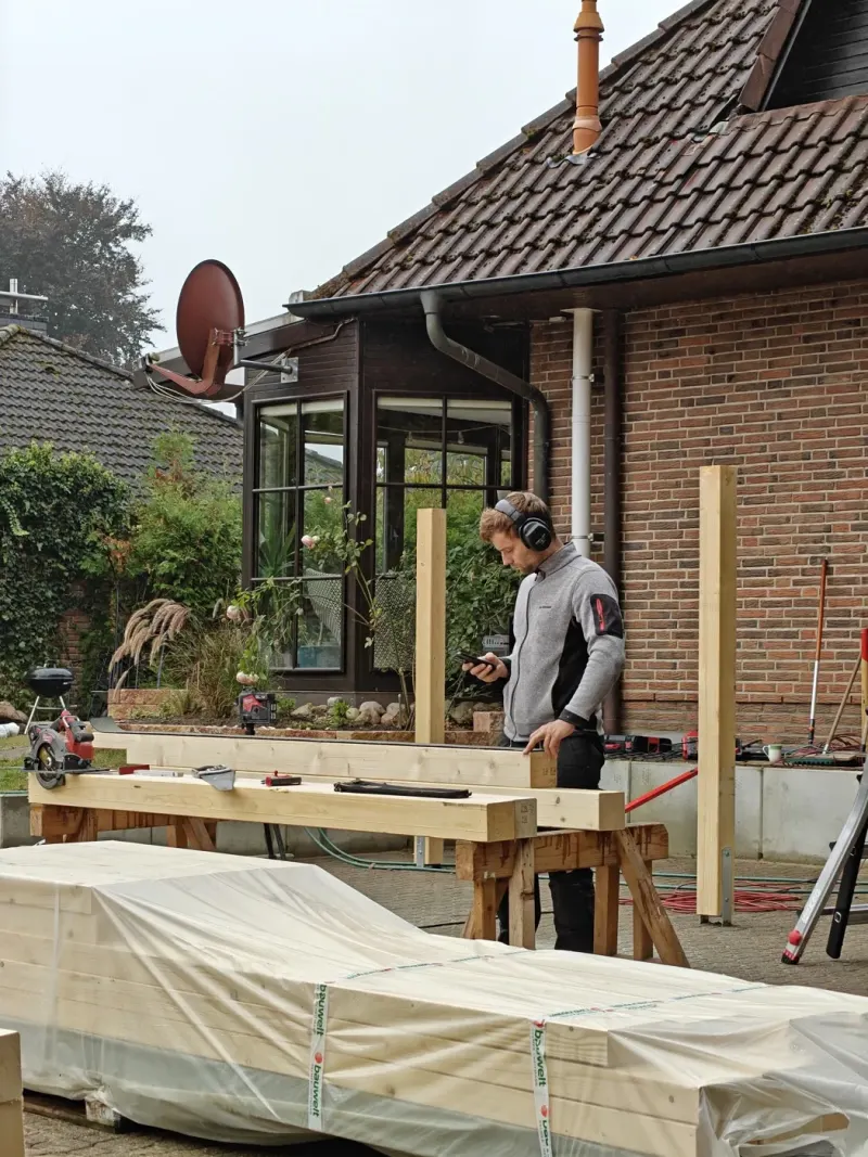 Holzkonstruktion Überdachung, ähnliche Bauweise wie beim Carport, Hamburg Zimmerei