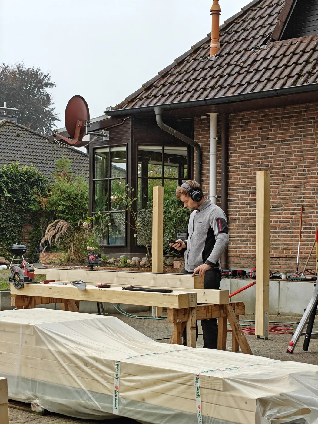 Holzkonstruktion Überdachung, ähnliche Bauweise wie beim Carport, Hamburg Zimmerei